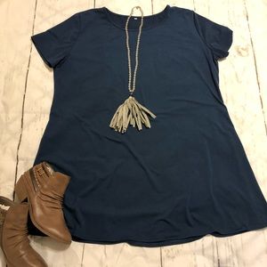 Navy Short Sleeve T-shirt Dress